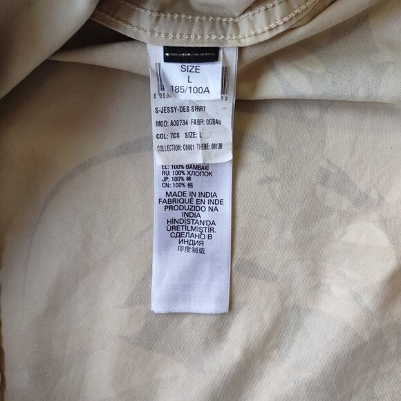 Diesel D78 Camo Military Button Up OverShirt Long Sleeve Men's Size Large Grunge - Picture 10 of 14